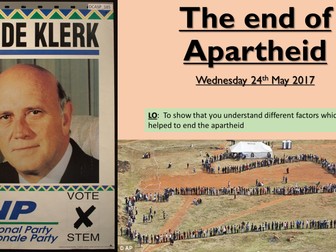 8. End of Apartheid - De Klerk and CODESA 1990-1994 & REVISION