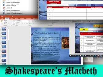 Learn Shakespeare's Macbeth by Turning Key Scenes Into A Comic Strip Over 4 Fun And engaging Lessons