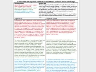 OCR Cosmological argument essay plans