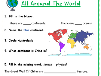 KS1 All Around The World Geography Unit Resources