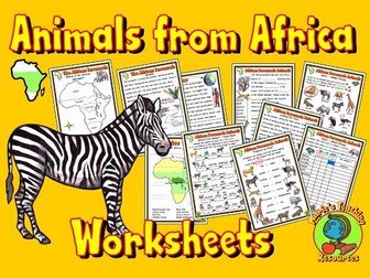 Animals from Africa Worksheets KS1