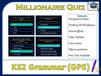 Millionaire Quiz! (KS2 Grammar GPS / SPAG Edition)