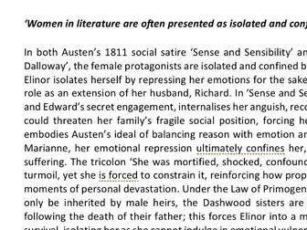 A LEVEL OCR ENGLISH LIT EXEMPLAR PARAGRAPH