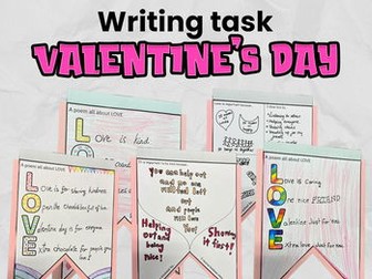 Valentine's Day Writing Task Template | Valentine's Day Bulletin Board