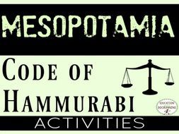 Ancient Mesopotamia Code of Hammurabi Activities
