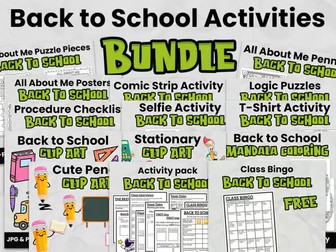 Back to School Activities Bundle | All About Me, Puzzles & Classroom Displays | KS1–KS2