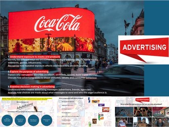 GCSE Media Studies - All about Advertising 16-page PowerPoint presentation