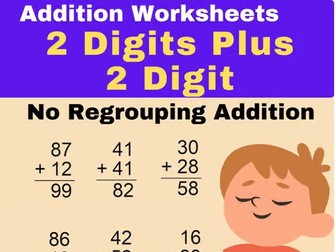 Addition Worksheets - 2 Digit Problems - No Regrouping