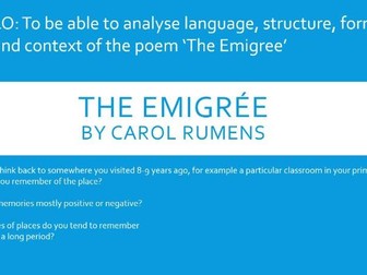 The Emigree by Carol Rumens