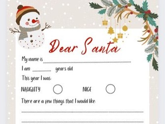 Dear Santa Letter