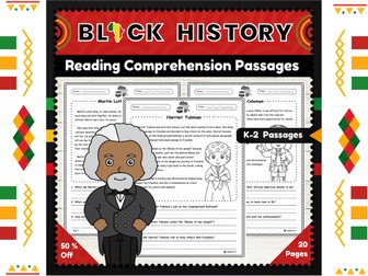 Black History Month Heroes : K-2 Reading Comprehension Passages