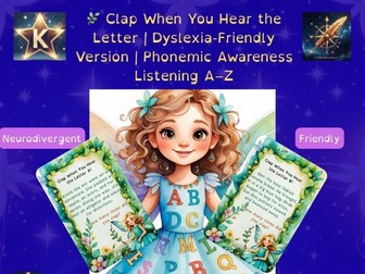 Clap When You Hear the Letter A–Z | Dyslexia-Friendly Phonemic Awareness Listening