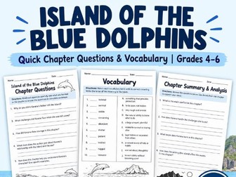 Island of the Blue Dolphins Quick Chapter Questions & Vocabulary