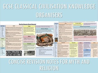 OCR GCSE Classical Civilisations: Myth and Religion Knowledge Organisers
