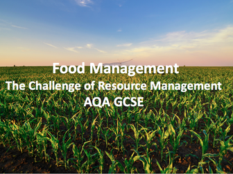 The Challenge of Resource Management - Food Management