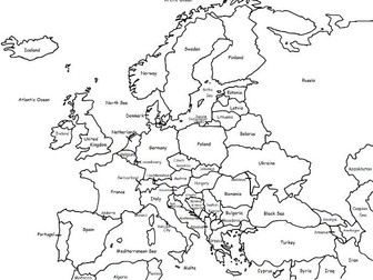 Map of Europe Coloring Page
