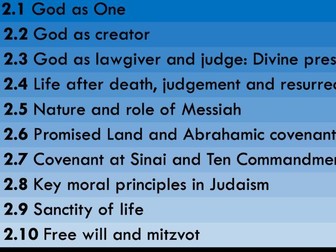 AQA Jewish Beliefs and Teachings Unit