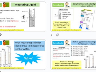 Measuring volume KS3 Science lesson