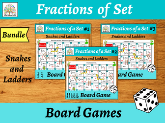 Fractions of a Set Snakes and Ladders Dice Games