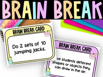 Brain Break Cards Back to School Activities Classroom Management Movement Ice Breaker KS1
