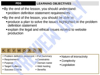 BTEC Level 3 IT - Unit 6 B&C Preparation - Lesson 3 - Problem Definition Statements