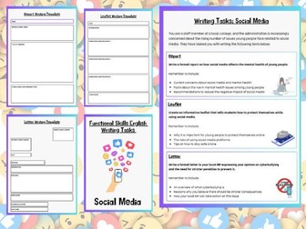 Functional Skills English Writing Activities and Templates Social Media: Report. Letter. Leaflet