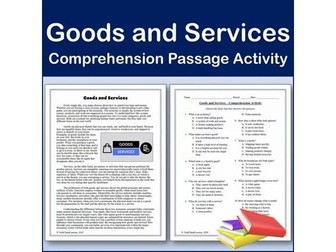 Financial Literacy: Goods and Services - Reading Passage & Activity | Editable