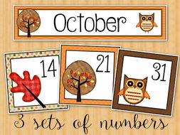 October Calendar Cards