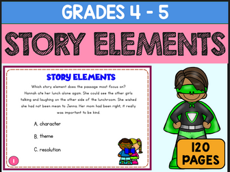 Story Elements Task Cards Review Activities