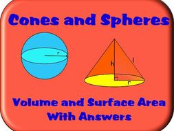 The Volume and Surface Area Of Cones and Spheres - Worksheets With ...