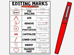 Editing Marks Anchor Chart | Teaching Resources