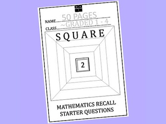 GCSE MATHS ~GRADED 1-4, LESSON STARTER, RECALL QUESTIONS BOOKLET - SQ2