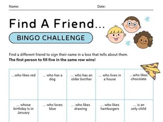 Find a Friend Bingo