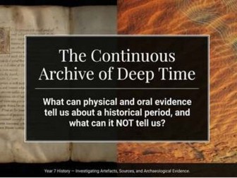 Deep Time Australia – Artefacts, Sources and Archaeological Evidence (Year 7)
