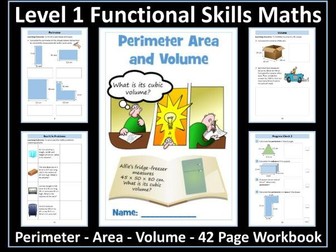 Level 1 Functional Skills Maths - Perimeter, Area, Volume Workbook