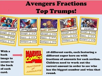 Avengers Fractions card game