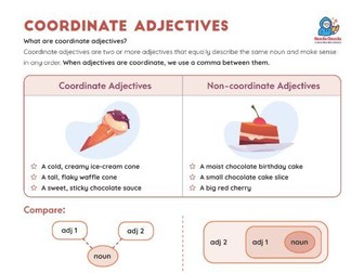 Coordinate Adjectives – Grammar Explanation and Fun Writing Activity