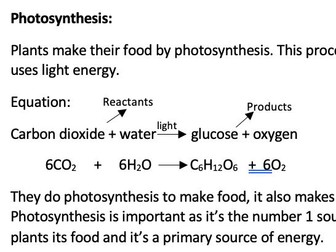 AQA Combined GCSE biology unit 4 notes - bioenergetics