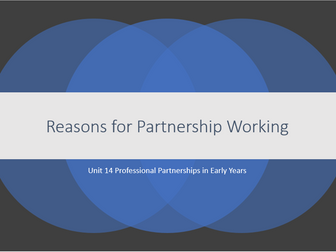 Reasons for Partnership Working in Early Years