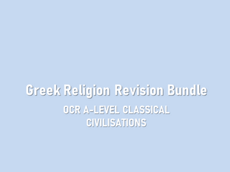 Greek Religion Revision Bundle