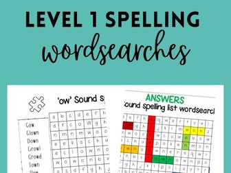 CFE Level 1 spelling list wordsearches