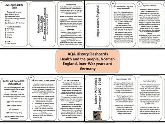 AQA GCSE History flashcards- Health and People, Germany, Norman England and Inter War