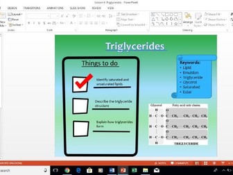 AQA A-Level Biology triglycerides lesson