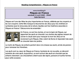 Pâques Reading - IB French Ab Initio