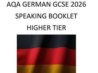 AQA GCSE GERMAN 2026 HIGHER TIER SPEAKING BOOKLET - Student Friendly