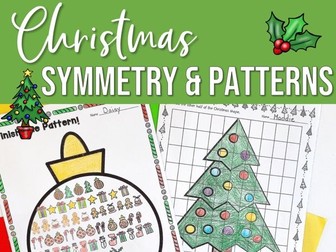 Christmas Math Activities - Symmetry & Pattern Worksheets