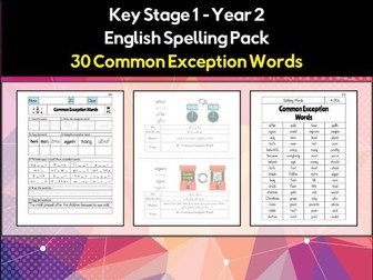 English Spelling and Phonics Pack - Common Exception Words