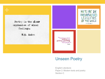 AQA 9-1 Unseen Poetry (meaning & context/language & imagery)