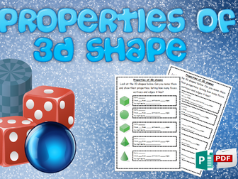 Properties of 3D shapes activity