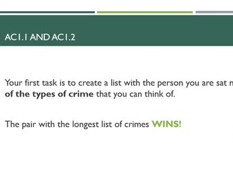 WJEC Criminology Unit 1: AC1.1 and AC1.2